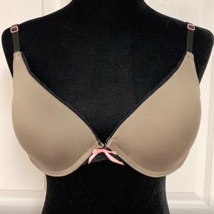 XOXO hunter green, black & fluorescent pink push up bra- size 38C